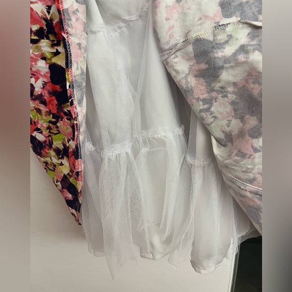 Maggy London Pink Floral Fit And Flare Dress Built In Crinoline - Picture 5 of 8